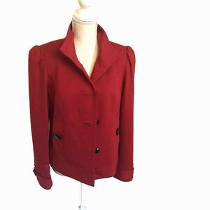 INC International Concepts Womens Red Jacket with Large Black Buttons Size M